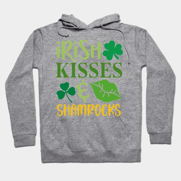 Irish Kisses and Shamrocks Hoodie by MZeeDesigns